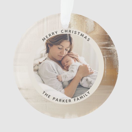 Golden Abstract | Twee familiefoto's Ornament (voorkant)