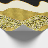 Golden Abstract Wave Modern Gold Glam Trendy Cadeaupapier (Hoek)