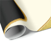 Golden Abstract Wave Modern Gold Glam Trendy Cadeaupapier (Rol Hoek)