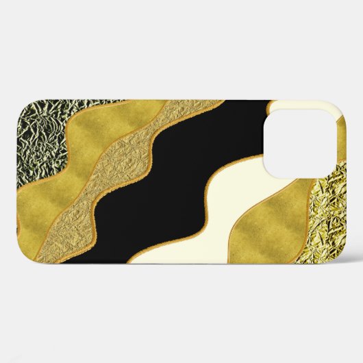 Golden Abstract Wave Modern Gold Glam Trendy Case-Mate iPhone Case (Achterkant (horizontaal))