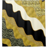Golden Abstract Wave Modern Gold Glam Trendy Douchegordijn (Voorkant)