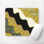 Golden Abstract Wave Modern Gold Glam Trendy Muismat (Met muis)