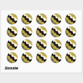 Golden Abstract Wave Modern Gold Glam Trendy Ronde Sticker (Vel)