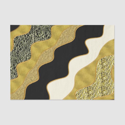 Golden Abstract Wave Modern Gold Glam Trendy Tissuepapier (Voorkant)