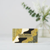 Golden Abstract Wave Modern Gold Glam Trendy Visitekaartje (Staand voorkant)