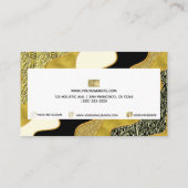 Golden Abstract Wave Modern Gold Glam Trendy Visitekaartje (Achterkant)