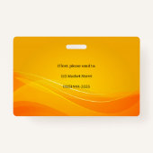 Golden Abstracte foto-id Badge (Achterkant)