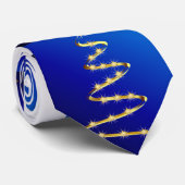 Golden Abstracte kerstboom Stropdas (Opgerold)