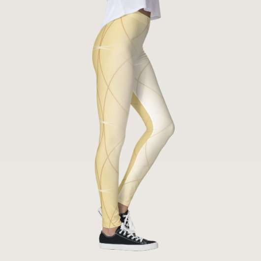 Golden abstracte lijnen leggings (Rechts)