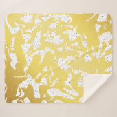 Golden Abstracte marmer met Stippen patroon Sherpa Deken (Voorkant (horizontaal))