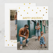 Golden Abstracte Stippen Prettige feestdagen twee  Feestdagenkaart (Voorkant / Achterkant)