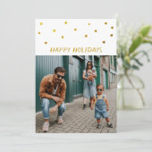Golden Abstracte Stippen Prettige feestdagen twee  Feestdagenkaart (Staand voorkant)