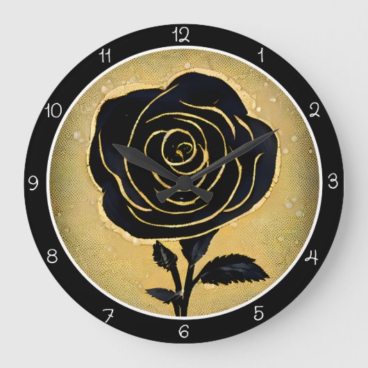 Golden Accent Black Rose  Grote Klok (Voorkant)