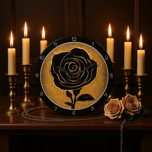 Golden Accent Black Rose Grote Klok