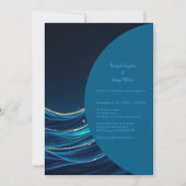 Golden Accented Abstract Ocean Waves bruiloft (Voorkant)