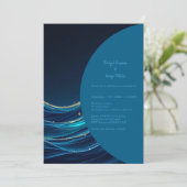 Golden Accented Abstract Ocean Waves bruiloft (Staand voorkant)