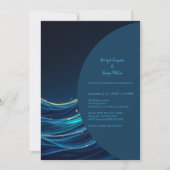 Golden Accented Abstract Ocean Waves bruiloft (Voorkant)