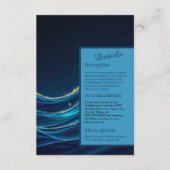Golden Accented Abstract Ocean Waves bruiloft Informatiekaartje (Voorkant)