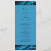 Golden Accented Abstract Ocean Waves bruiloft Programmakaart (Voorkant)