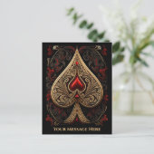 Golden Ace of Spades Briefkaart (Staand voorkant)