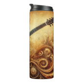 Golden Acoustic Guitar Abstracte Kunst Thermosbeker (Geroteerd rechts)