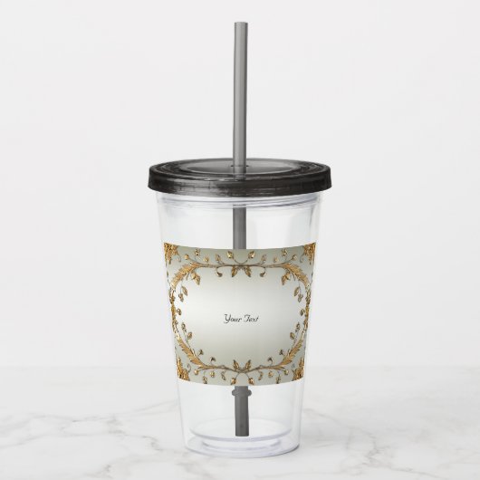 Golden Acryl Tumbler Acryl Drinkbeker (Voorkant)