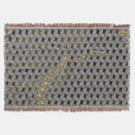 Golden afbeelding onder grijze borden, langwerpige deken