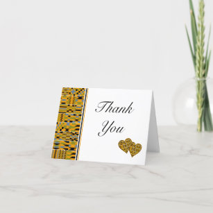 Golden African Kente K46 Folded Hartelijk dank Bedankkaart