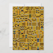 Golden African Kente K46 Wedding Invitation Kaart (Achterkant)