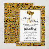 Golden African Kente K46 Wedding Invitation Kaart (Voorkant / Achterkant)