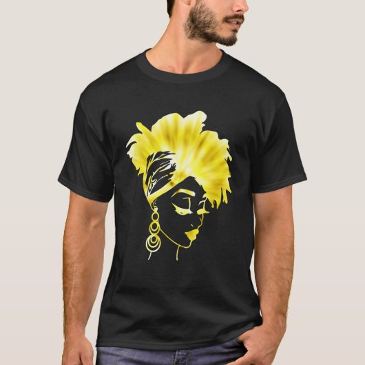 Golden Afro Black Woman Black History Maand Afrika T-shirt (Voorkant)