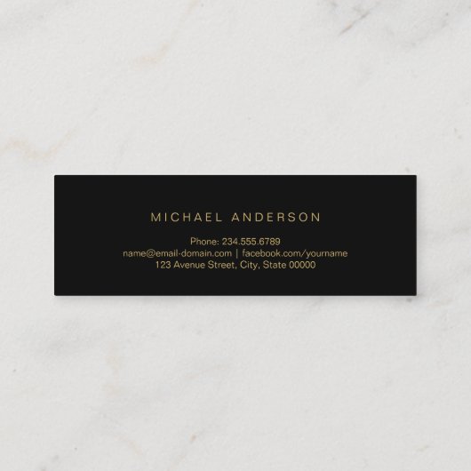 Golden Afstuderen 2019-naamkaart Mini Visitekaartje (Achterkant)