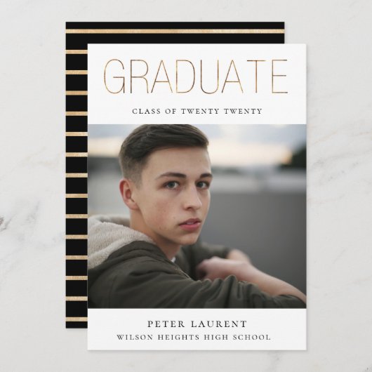 Golden AFSTUDEREN Foto Aankondiging (Voorkant / Achterkant)