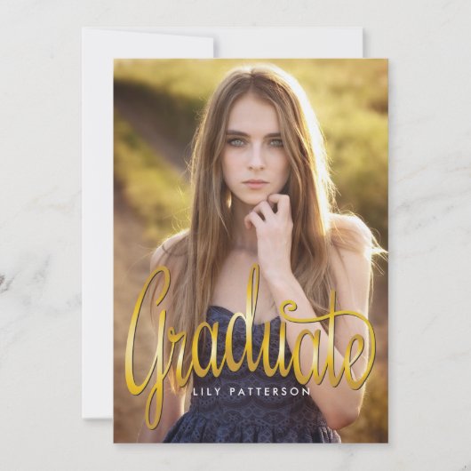 Golden Afstuderen Fotogradatie Party Kaart (Voorkant)