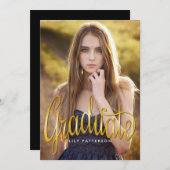 Golden Afstuderen Fotogradatie Party Kaart (Voorkant / Achterkant)