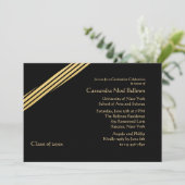 Golden Afstuderen Invitation Kaart (Staand voorkant)