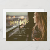 Golden Afstuderen | Uitnodigingskaarten voor Afstu Kaart (Voorkant / Achterkant)