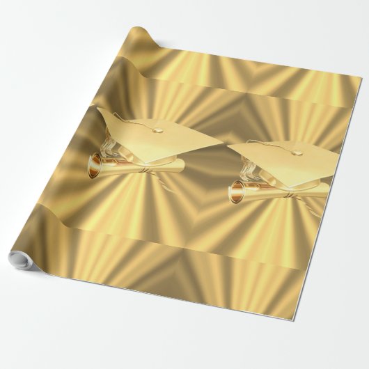 Golden Afstuderen wrapppapier Cadeaupapier (Uitgerold)
