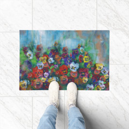 Golden Afternoon Pansies by Jason Street Deurmat