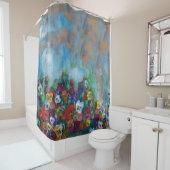 Golden Afternoon Pansies by Jason Street Douchegordijn (In situ)