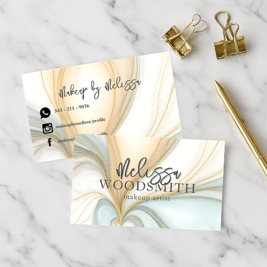 Golden Agate Wervelt Elegante Chic Professional Visitekaartje