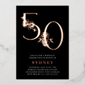 Golden Age | 50e verjaardag van het Roos Gold Folie Uitnodiging (Voorkant)