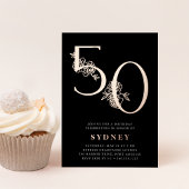 Golden Age | 50e verjaardag van het Roos Gold Folie Uitnodiging