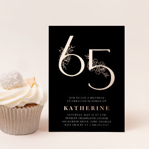 Golden Age   65e Roos-goud van de Birthday Party Folie Uitnodiging