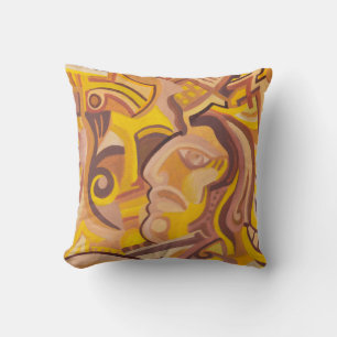 Golden Age Abstract Art Face Pillow Kussen