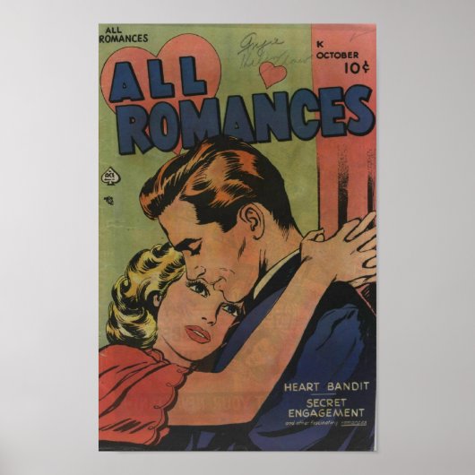 Golden Age Comic Art - Alle Romancen Poster (Voorkant)