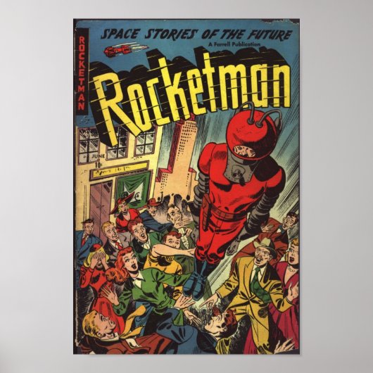 Golden Age Comic Art - Rocketman Poster (Voorkant)