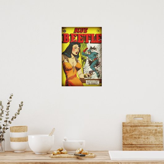  Golden Age Comic Book Blue Beetle Poster (Keuken)