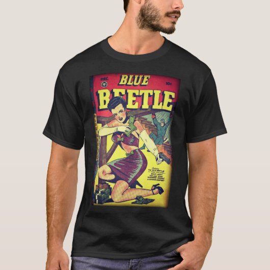  Golden Age Comic Book Blue Beetle T-shirt (Voorkant)