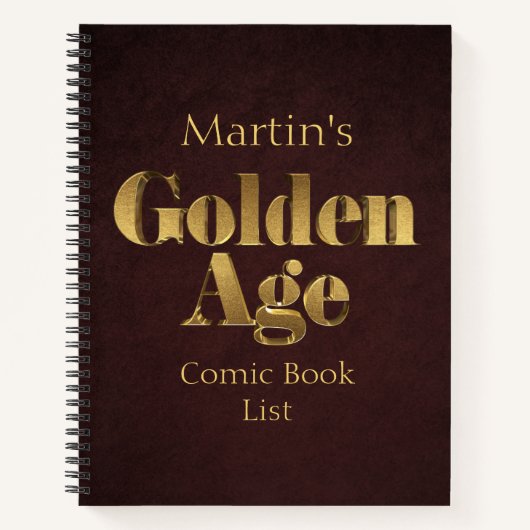 Golden Age Comic Book List Notitieboek (Voorkant)